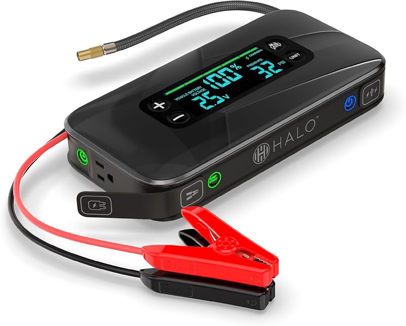 Arrancador batería auto 130 PSI compresor aire 55.5Wh USB