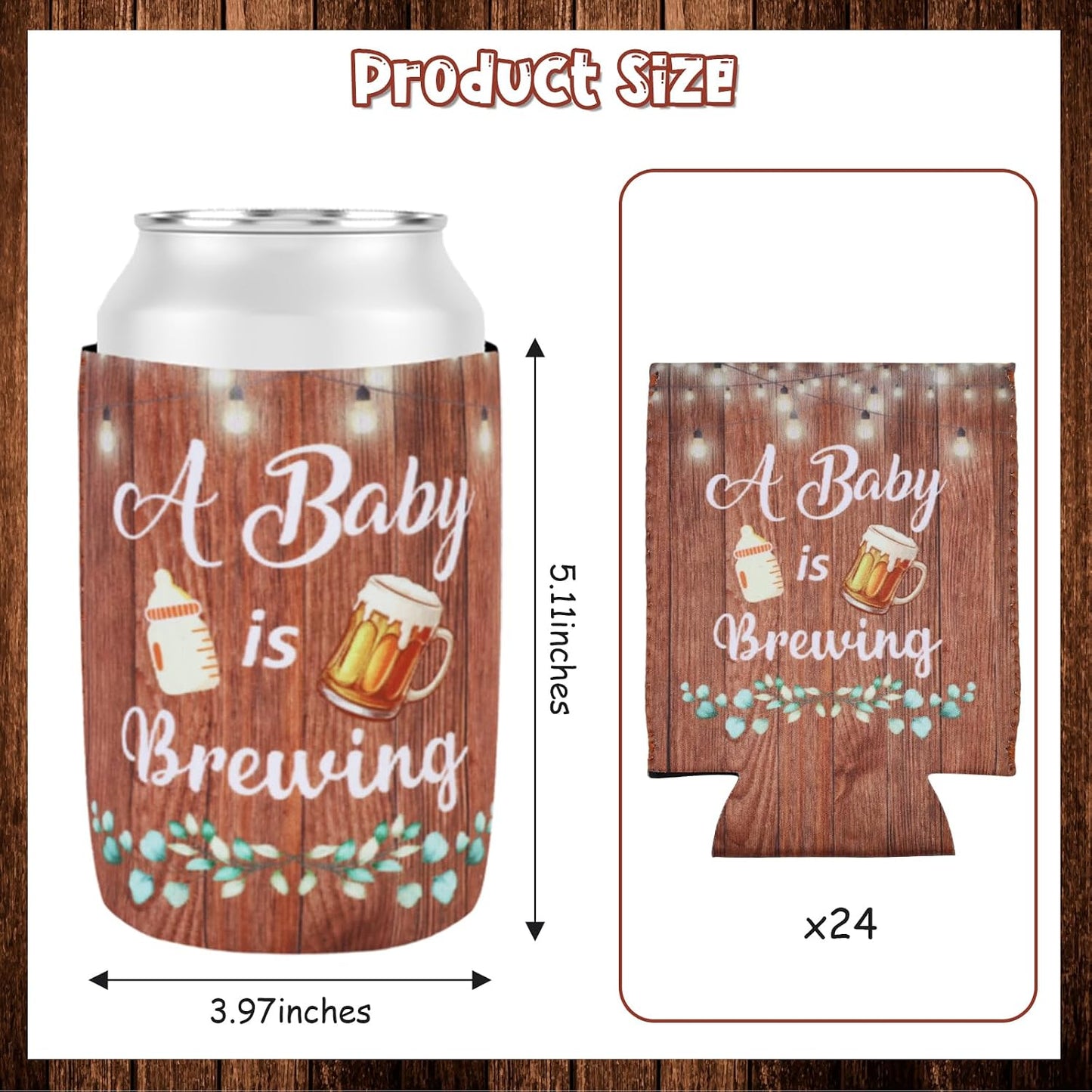 24 Pzas Can Cooler para Baby Shower