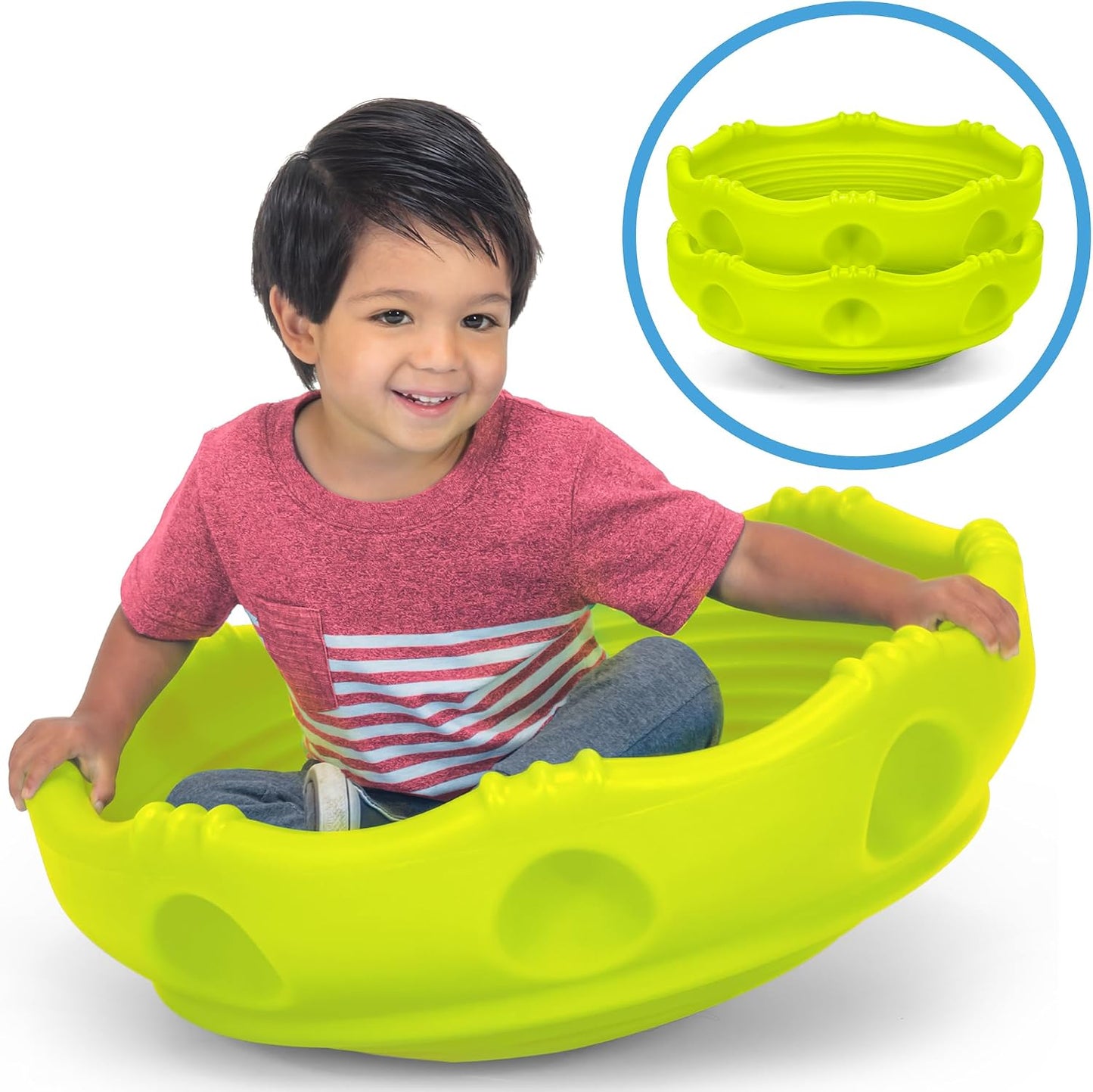 2 Discos Oscilantes Cúpula Escalada Niños Amarillo/Verde