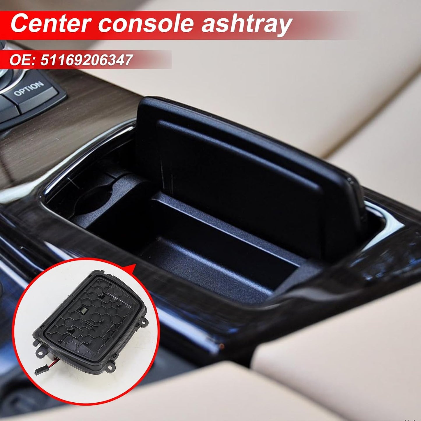 Cubierta cenicero consola BMW Serie 5 10-16 F10 F11