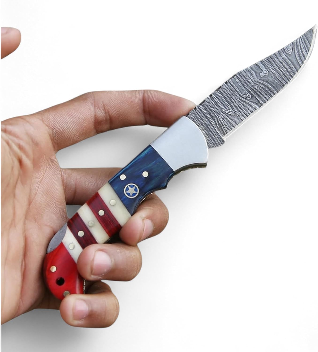 Cuchillo bolsillo plegable 3" madera hueso cuero