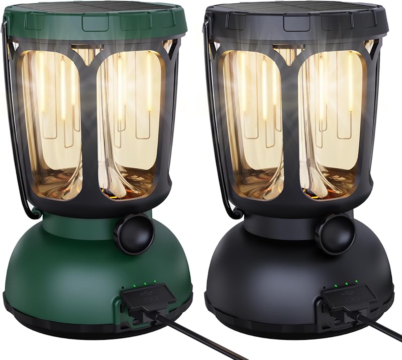 Linterna camping 6000 LED recargable con manivela sol