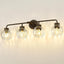 Lámpara baño 4 luces 32" vidrio ondulado