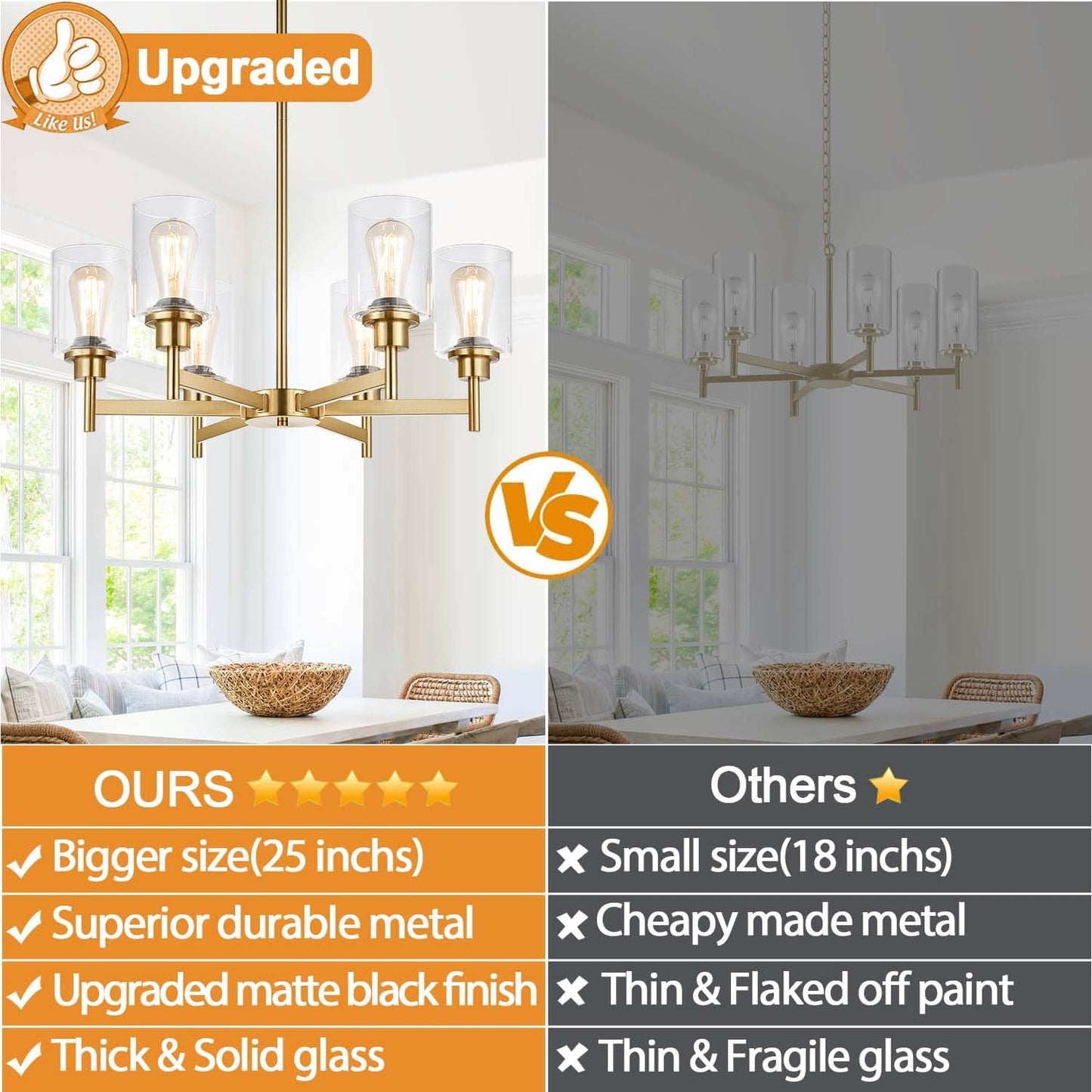 Candelabro Oro Cepillado 6 Luces Mesa Comedor