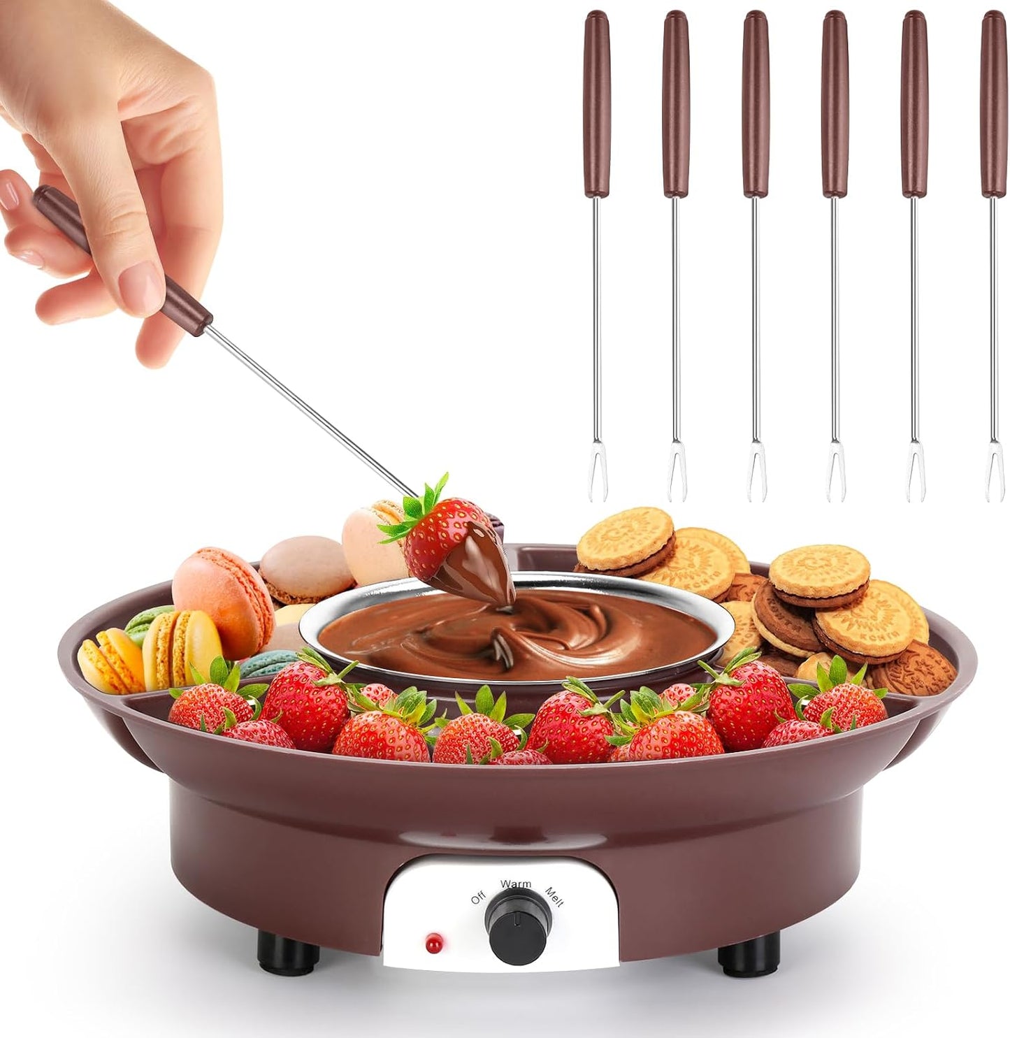 Juego fondue eléctrica 10oz con 6 tenedores