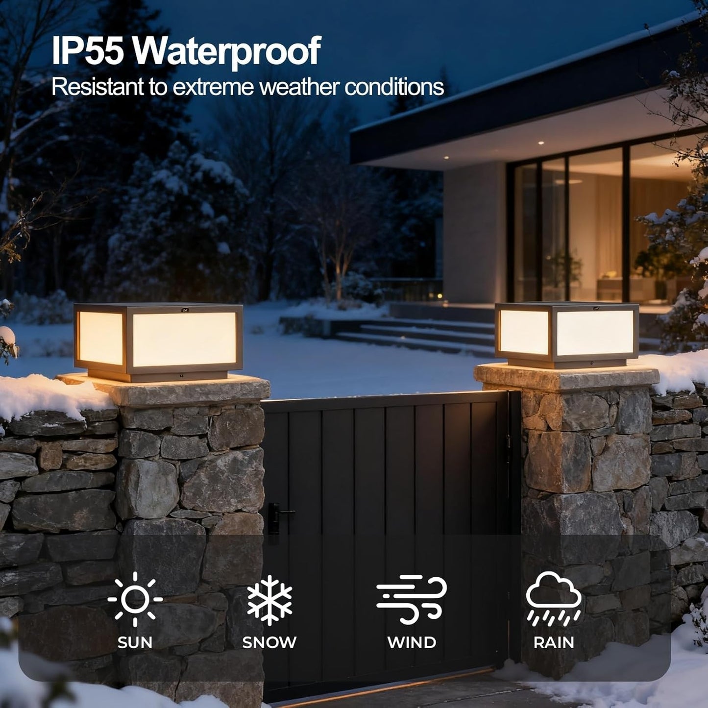 Luz columna LED acero inox IP55 para puerta
