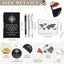 Set 6 Bolsa Vidrio 16oz Maquillaje Brújula Diario Negro