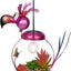 Flamenco solar metal rosa 16pulg jardín
