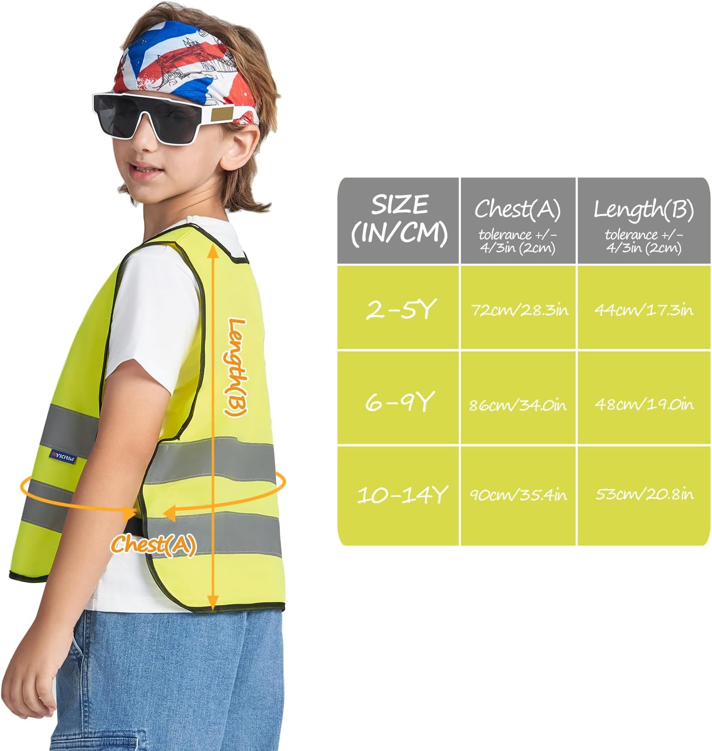 Chaleco seguridad construcción reflectante niños