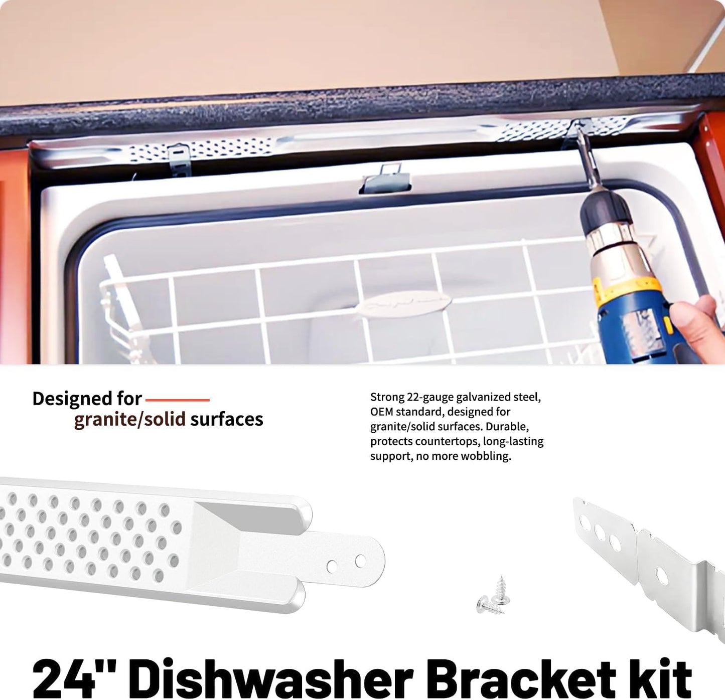 Kit soporte lavavajillas 24pulg ajuste universal granito