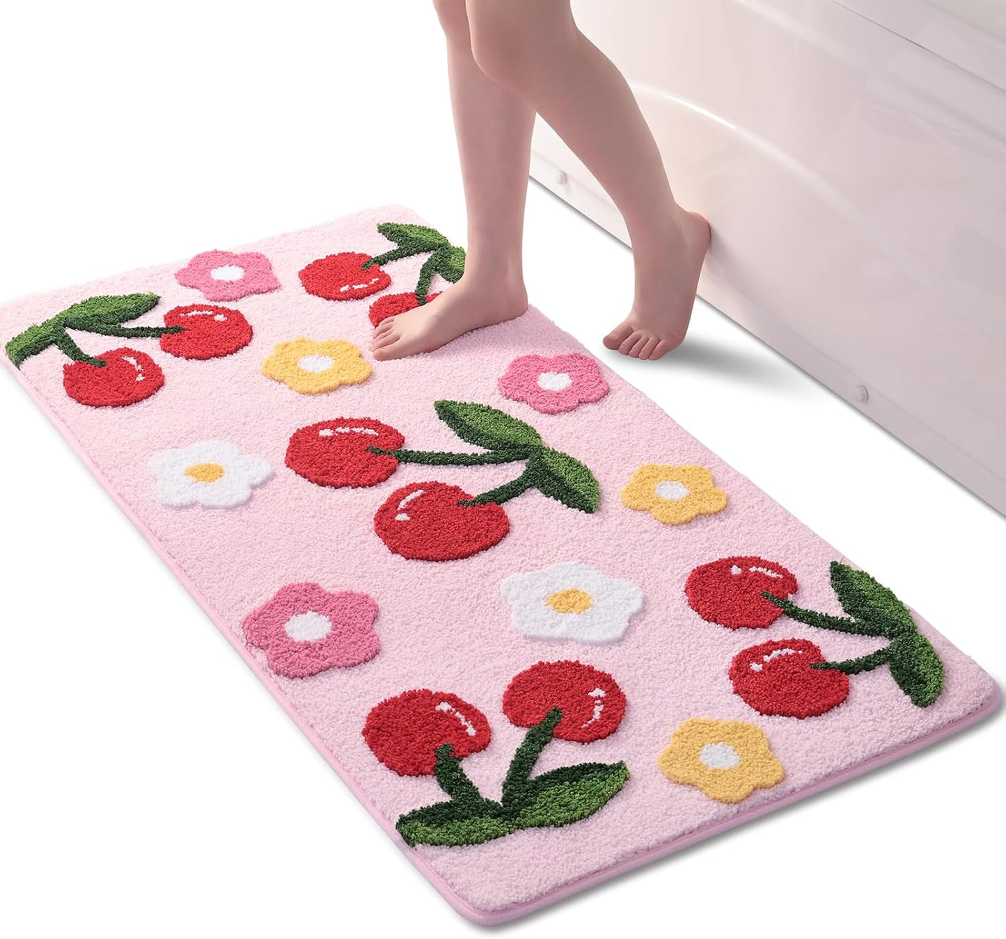 Alfombra baño microfibra antiderrap color rosa