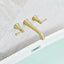 Grifo bañera pared dorado cepillado flujo alto 10.5pulg