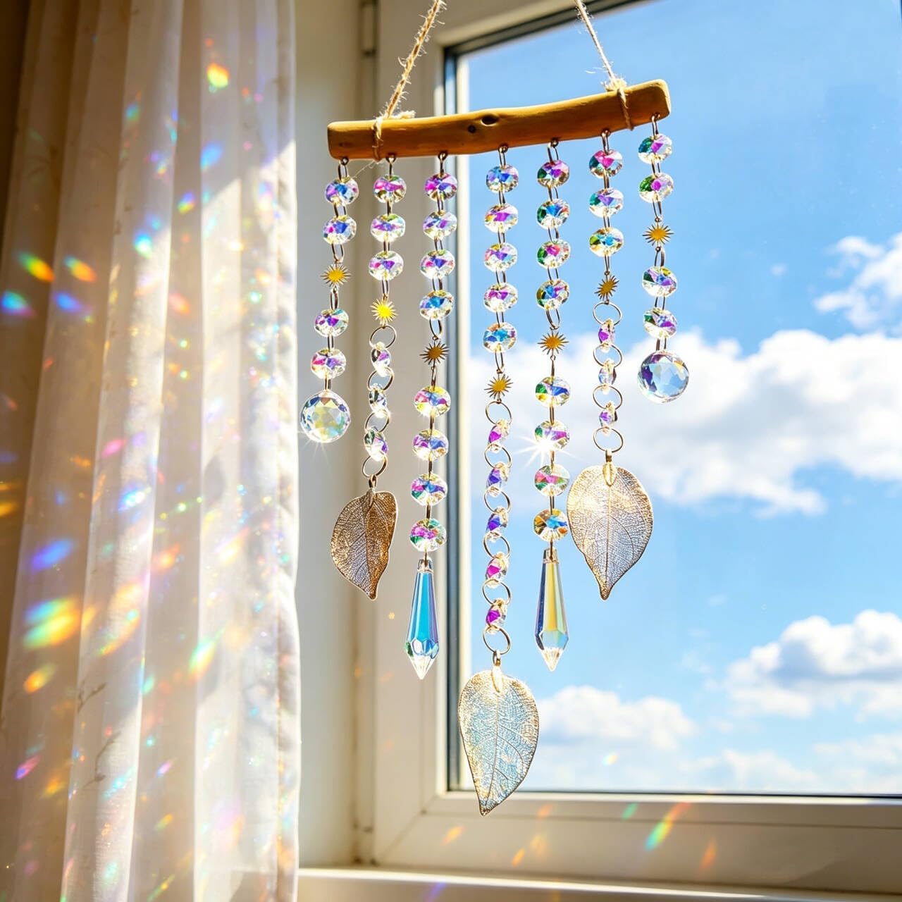Atrapasoles vidrio campanillas viento prisma AB