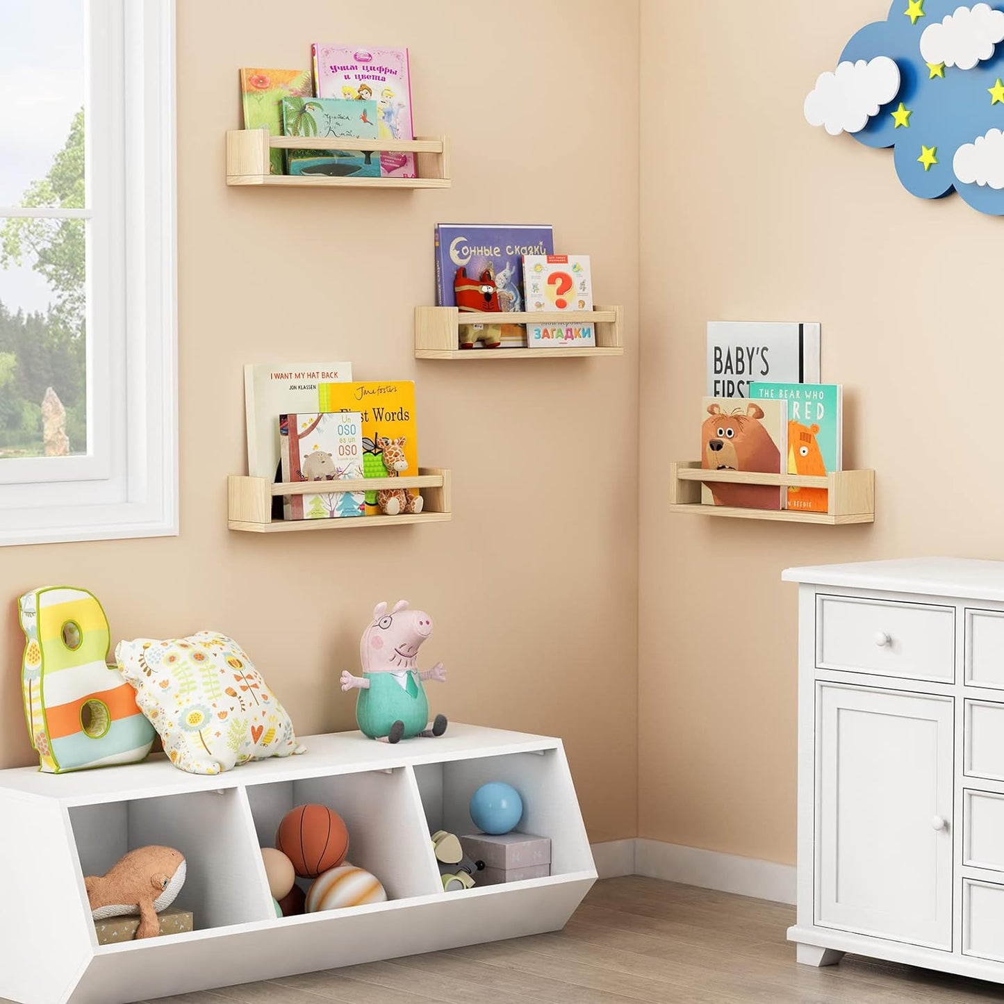 Estantes de madera para guardería flotante niños
