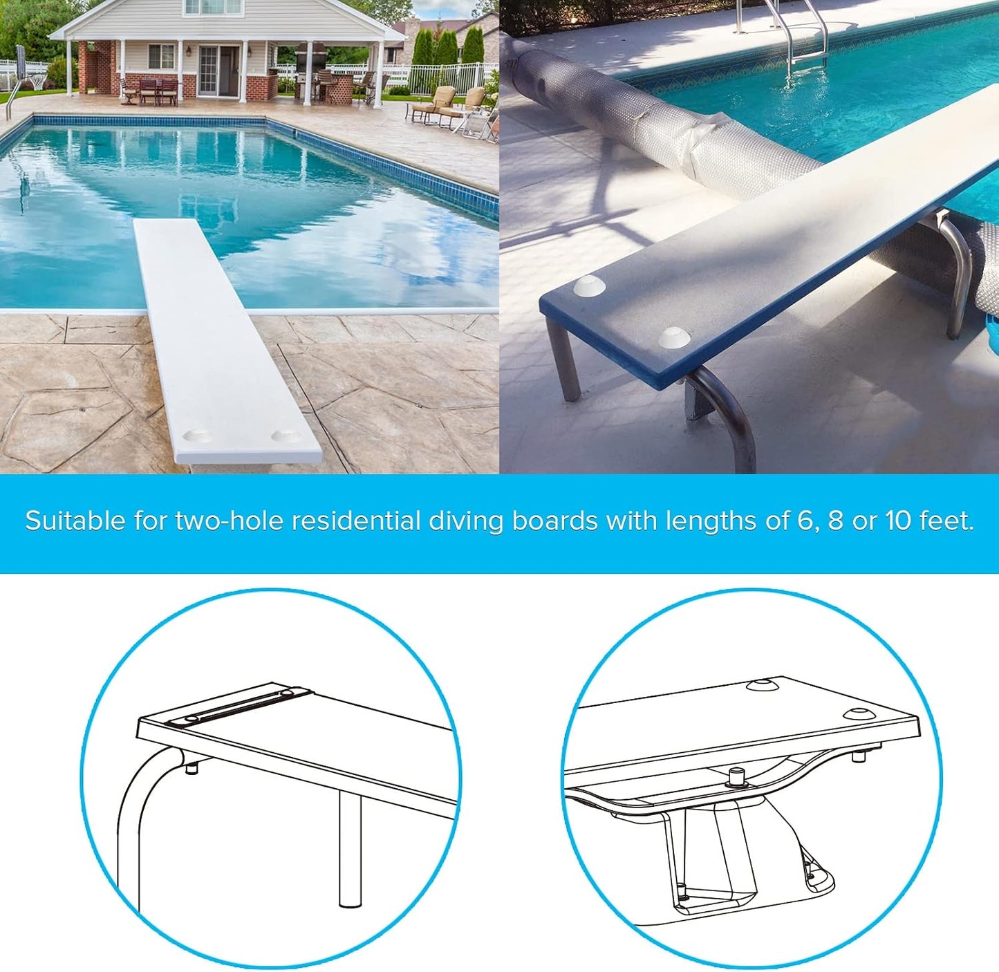 Kit pernos tabla buceo piscina residencial 2 agujeros