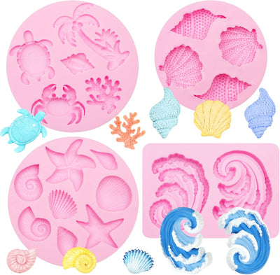 Moldes de silicona marinos para fondant y cupcakes