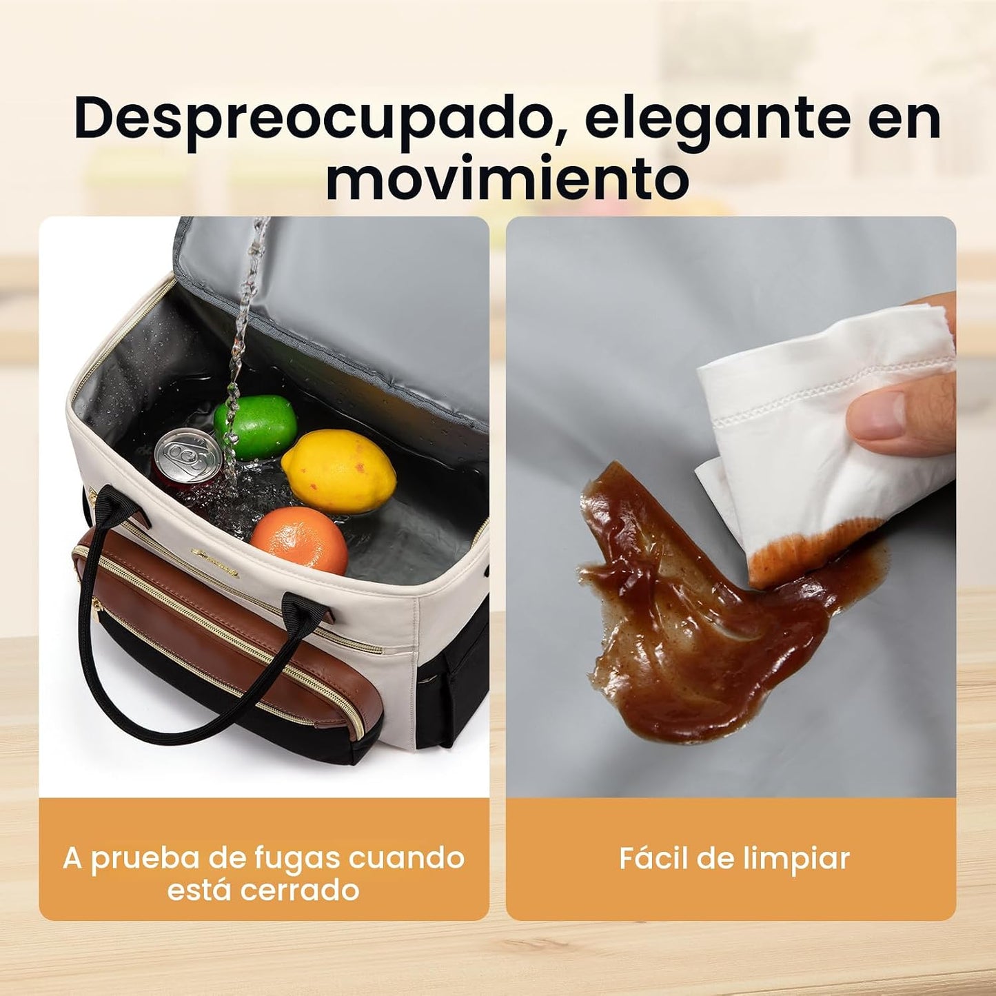 Bolsa almuerzo aislante abertura amplia mujer