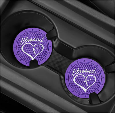 2 Pzas posavasos automóvil antideslizante cruz bendita y corazón