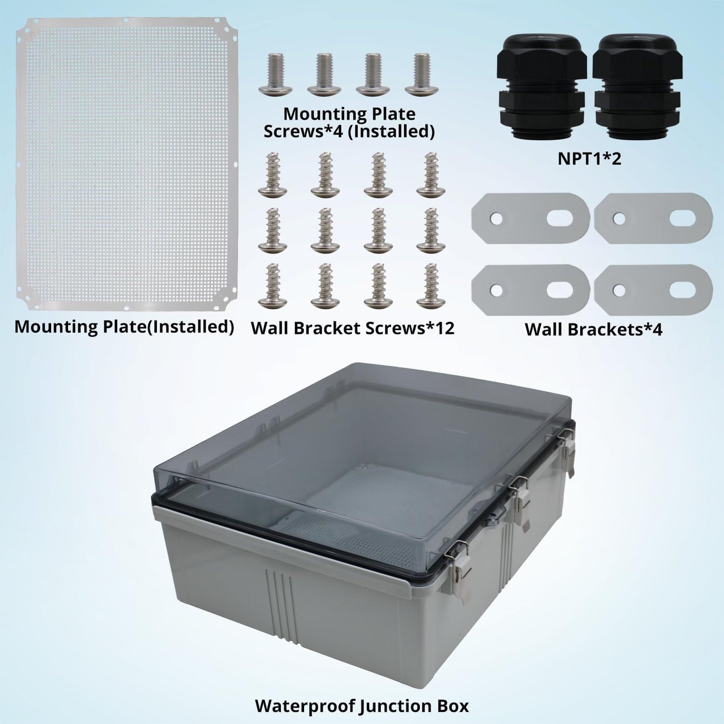 Caja conexiones eléctricas IP67 exterior 20x16.1x7.9pulg