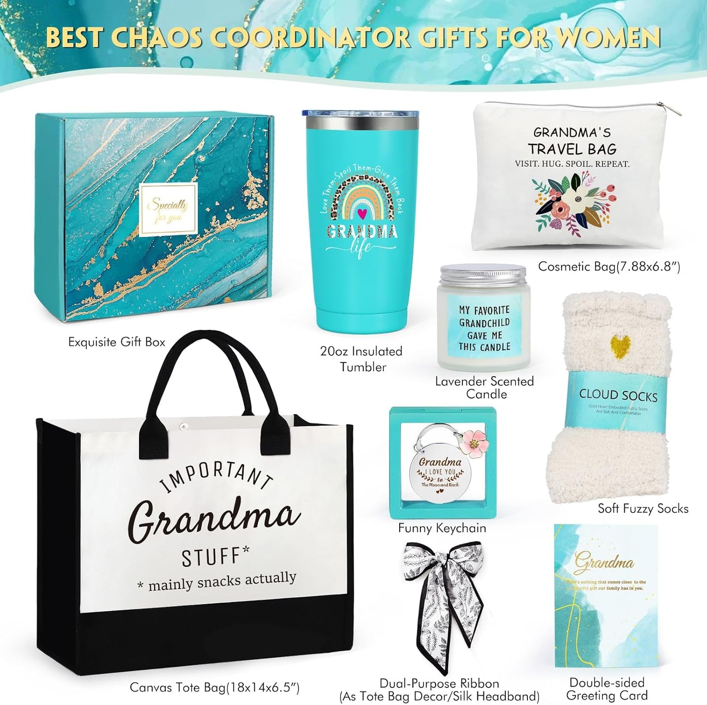 Set regalo abuela con bolsa tote burlap