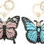 2 Llaveros ocultos para Airtag funda cuero mariposa mujer