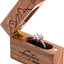 Caja anillo compromiso madera nogal grabado