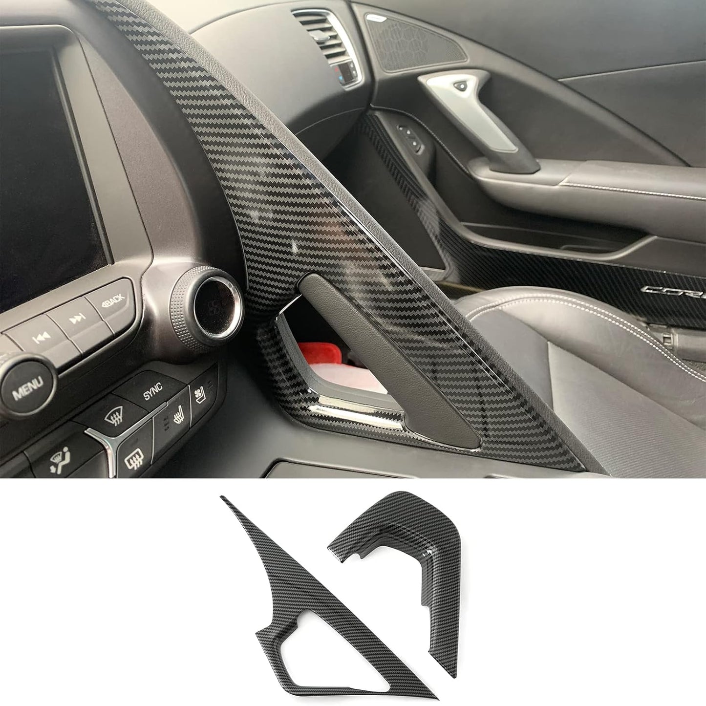 Cubierta reposabrazos fibra carbono Corvette C7 14-19