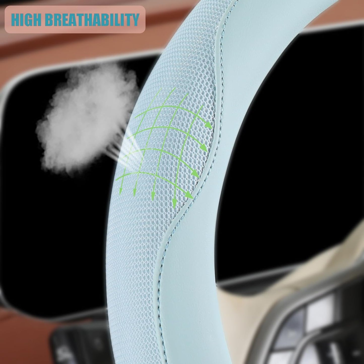 Funda volante 13.5-14pulg microfibra piel napa azul