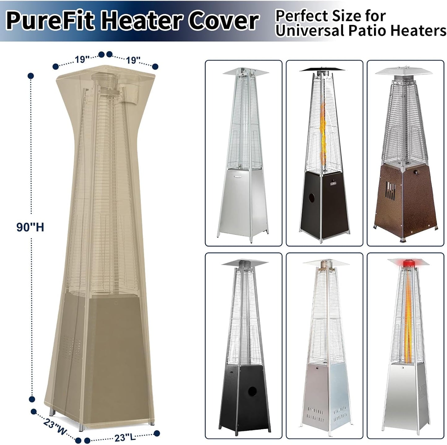 Fundas impermeables calentador patio con cremallera