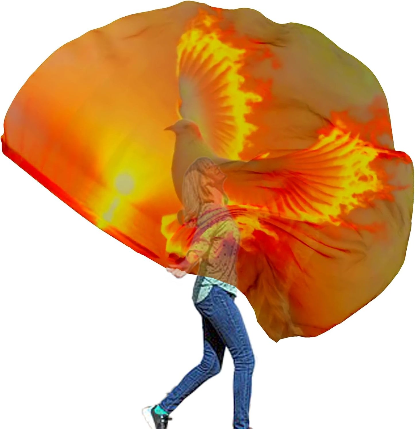 Bandera flexible semicírculo paloma ardiente 74"