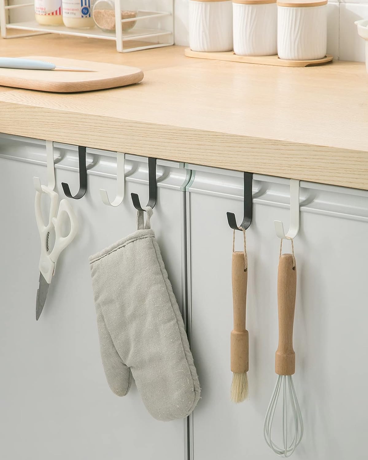 Ganchos puerta gabinete pack 10 blanco