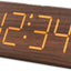 Reloj despertador madera con números grandes USB para dormitorio
