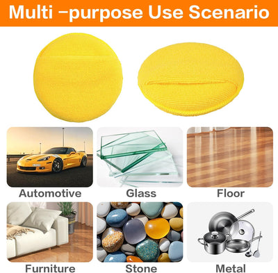 Almohadillas microfibra aplicador cera auto 5pulg 6uds amarillo