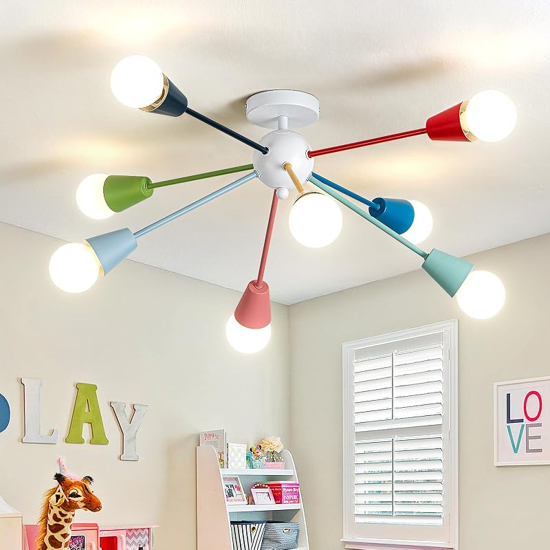 Candelabro Sputnik 8 luces coloridas para niños