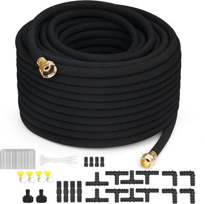 Manguera remojo 100ft 1/2pulg goma jardín conector latón