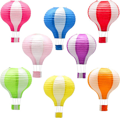 Juego 8 linternas papel globos 12pulg decoración fiesta