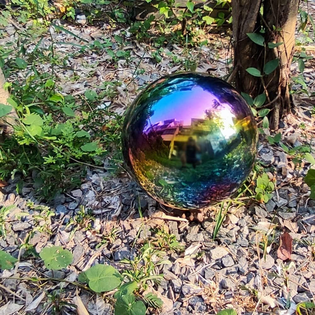 Esfera espejo jardín 10 pulg acero inox arco iris