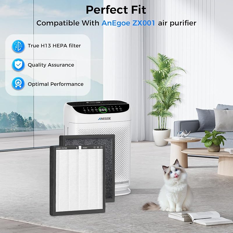 Filtro HEPA H13 3 etapas para purificador aire ZX001 pack 2