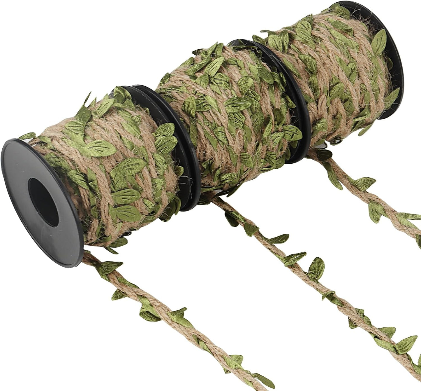 10 Rollos Cinta Arpillera 33" Hojas Verdes para Bodas