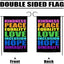 Bandera jardín 12x18 pulg textos kindness peace equality love