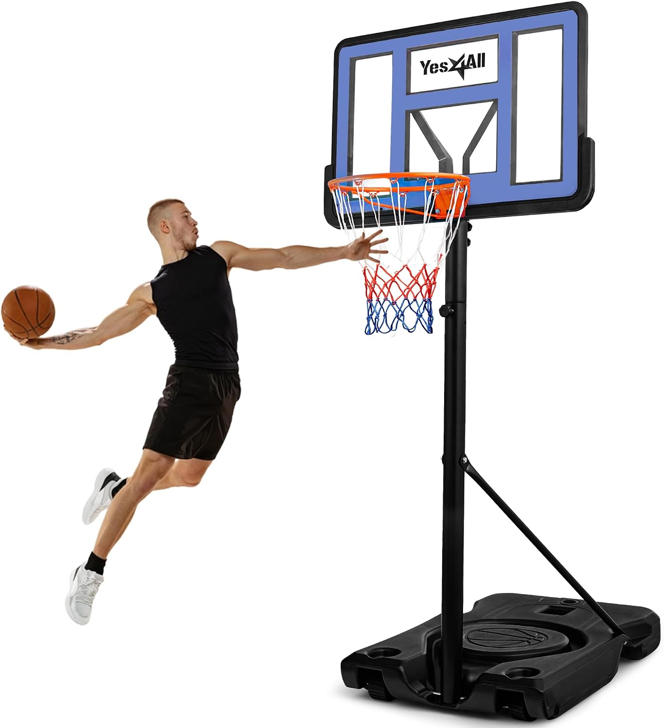 Aro baloncesto ajustable 3.8-10ft para adultos portátil