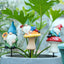 Estacas gnomos resina color azul para jardín