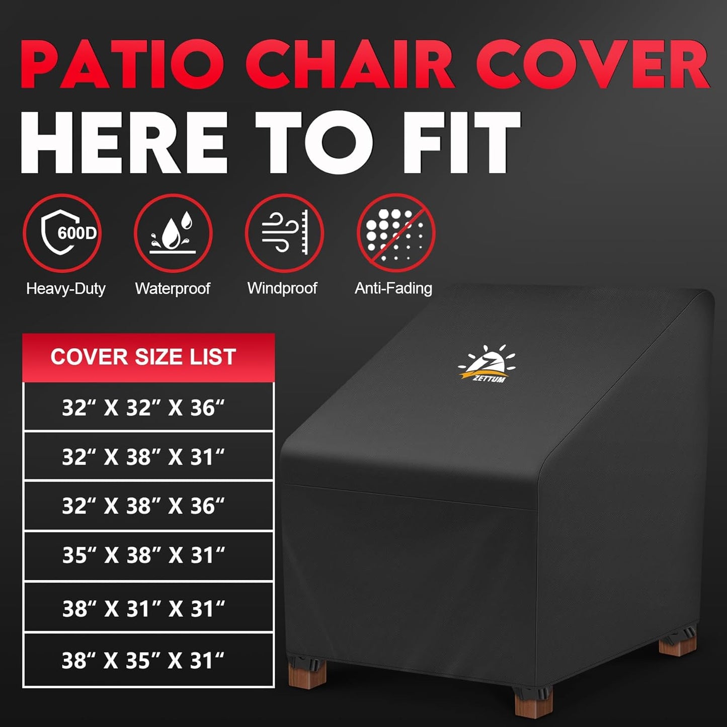 Fundas silla patio 600D impermeable pack 2