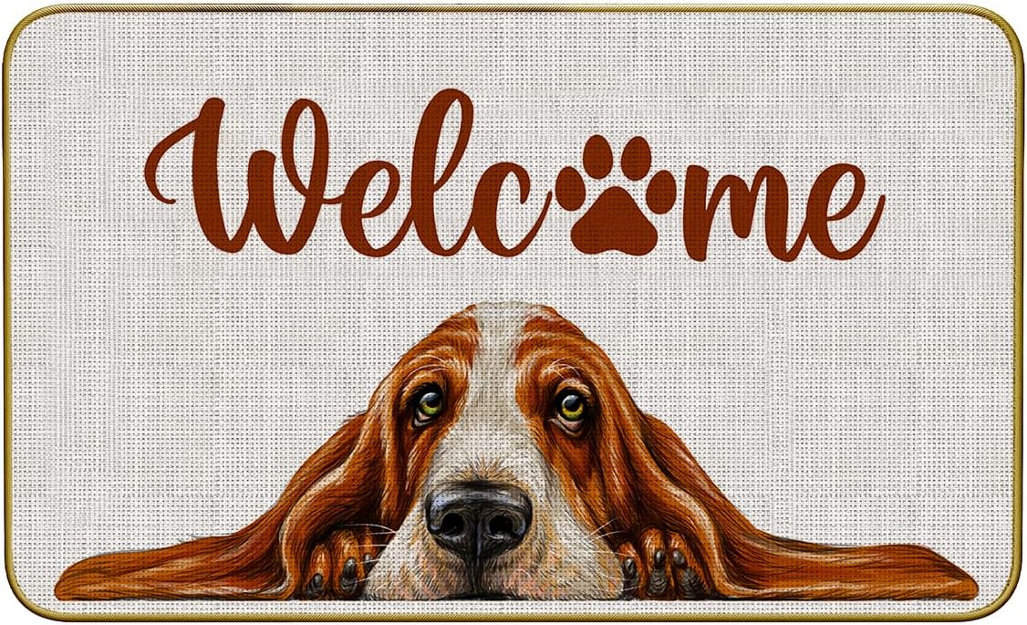 Tapete Basset Hound entrada casa 30x17"