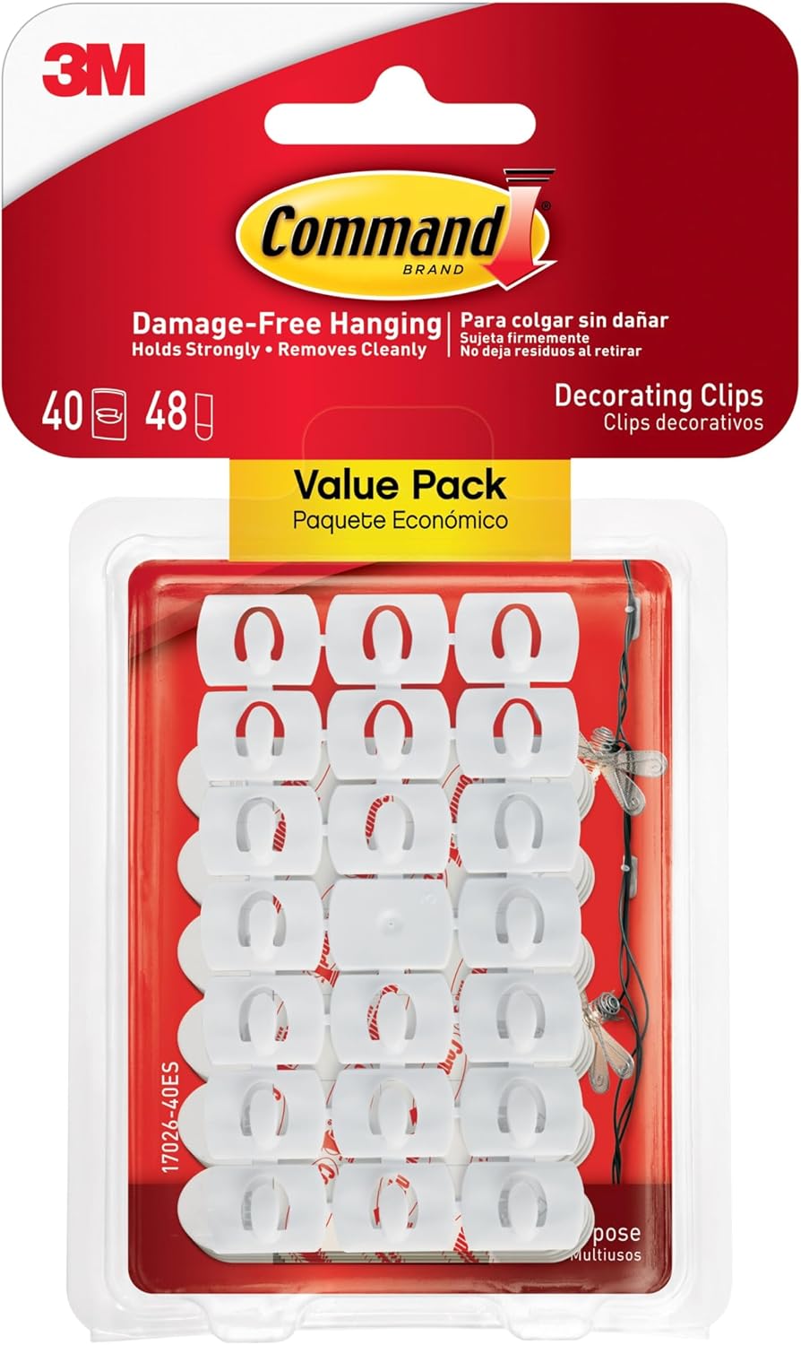 Clips decoración blanco 40 pzas 48 tiras sin daños
