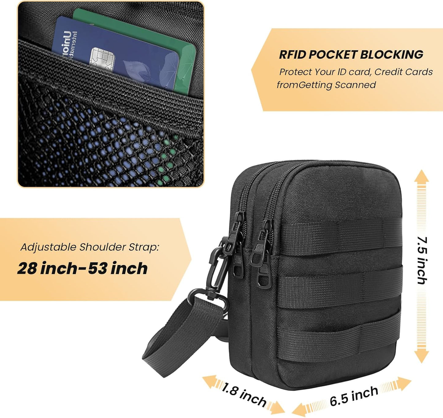 Bolsa cruzada suave con funda táctica hombro