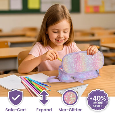 Estuche lápices expandible para niñas y niños grande