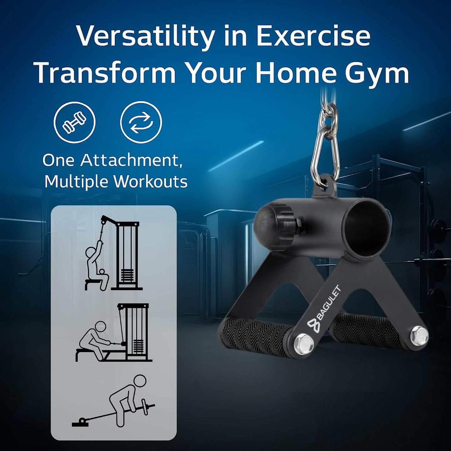 Accesorio barra V para gimnasio en casa con toalla