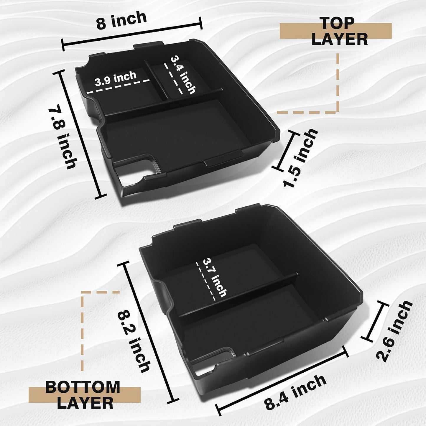 Organiz. consola Ford Ranger 2024-25 Raptor 2 capas
