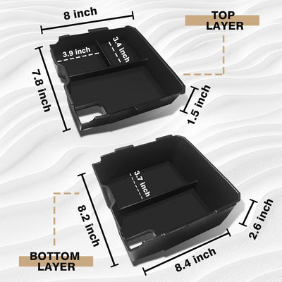 Organiz. consola Ford Ranger 2024-25 Raptor 2 capas